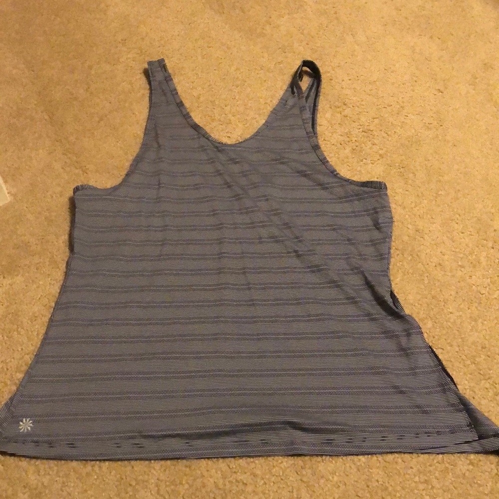 Athleta Blue Striped Tank Top